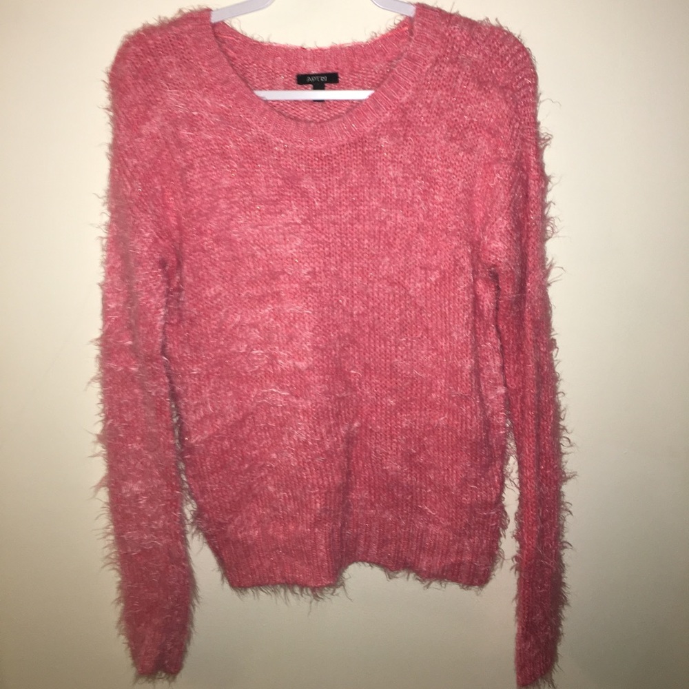 Fuzzy pink sweater